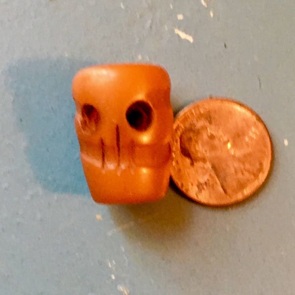 Vintage Skull Bead Tree Sap Resin Ethnic Tribal Tibetan Copal Resin Hand Carved Chunky Bead DOD Protection Jack Sparrow  Empowerment Healing