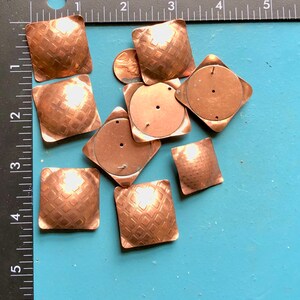 SALE Crafters' Delight 9 Vintage Copper Textured Earring Components As Is Steam Punk Mixed Media Arthritis Heal Jewelry Supply image 5