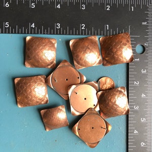 SALE Crafters' Delight 9 Vintage Copper Textured Earring Components As Is Steam Punk Mixed Media Arthritis Heal Jewelry Supply image 3