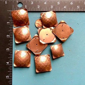 SALE Crafters' Delight 9 Vintage Copper Textured Earring Components As Is Steam Punk Mixed Media Arthritis Heal Jewelry Supply image 4