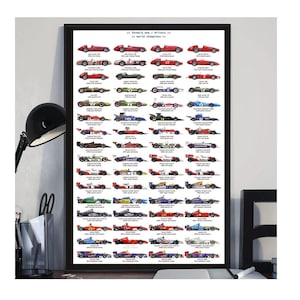 F1 Wall Art - Formula 1 World Champions and Motorcycle Grand Prix Champion - UNFRAMED