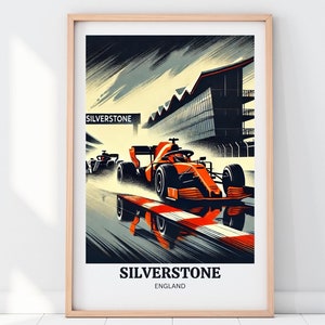 F1 Wall Art Silverstone - Formula 1 Poster Silverstone- British Grand Prix - Formula 1 Silverstone Race Track - Unframed