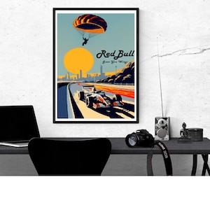 F1 Wall Art - Formula 1 Red Bull Gives You Wings - Max Verstappen REDBULL Freedom Poster Art -UNFRAMED