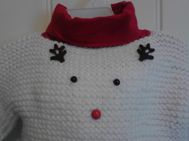 baby christmas sweater with red nose reindeer