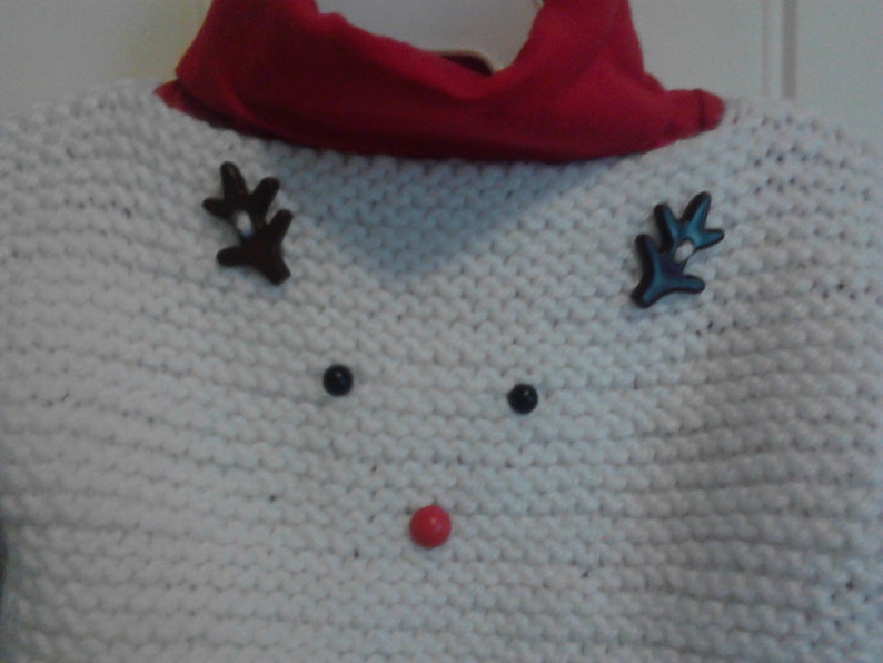 baby christmas sweater with red nose reindeer