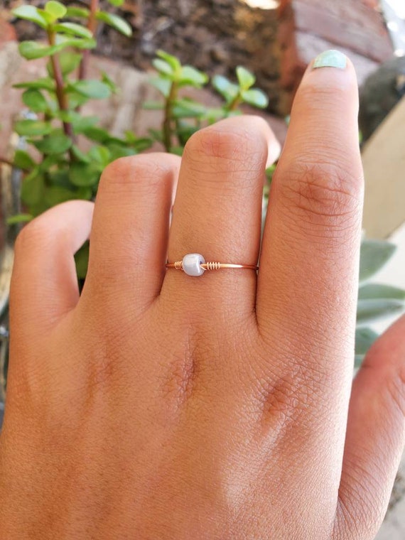 Gold Bead Ring Bead Ring Rose Gold Ring Bead Ring Rose Gold Ring Minimalistic Ring