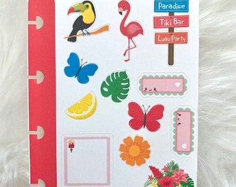 Micro Happy Planner Flamingo Summer Tropical Notebook Sticker Sheet Planner Decorations Accessories