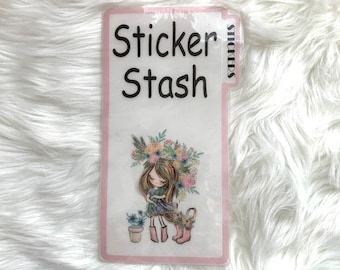 Garden Girl Laminated Sticker Holder: Planner Pocket Envelope