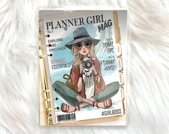 Micro Happy Planner Notebook Camera Girl Magazine Cover Dashboard Planner Accessories Decorations