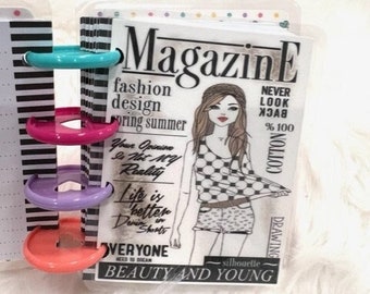 Magazine Girl Micro Planner Notebook Dashboard Planner Decorations Accessories