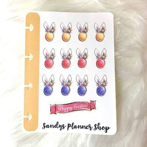 Easter Egg Bunny Ears Micro Happy Planner Sticker Sheet Planner Accessories Decorations