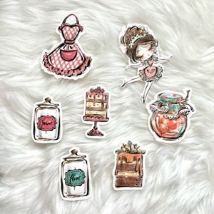 Cute Baking Girl Die Cuts Planner Accessories Decorations Scrapbooking Set 1