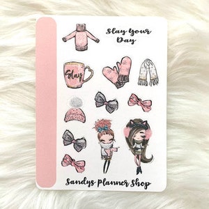 Micro Sticker Sheet Winter Snow Girls Planner Accessories Decorations