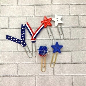 Planner Accessories Decorative Paperclips Decorations Patriotic July 4 America