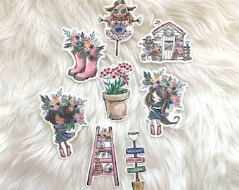 Garden Girl Die Cuts Planner Decorations Accessories Set 2