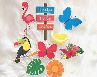 Tropical Flamingo Toucan Summer Diecuts Planner Accessories Decorations