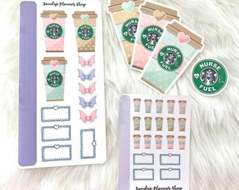 Nurse Coffee Micro Happy Planner Hobonichi Stickers Die Cuts Planner Decorations Accessories