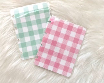 Pastel Plaid Laminated Dashboards for Happy Planner Micro Notes Planner Accessories Decorations