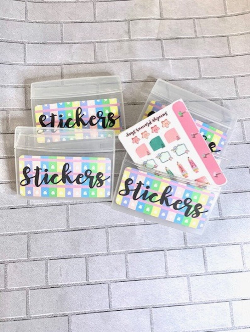Plastic Sticker Holder Storage Box Micro Happy Planner Etsy