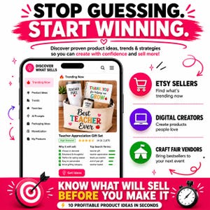 Etsy Produkt-Recherche-Dashboard | Finden Sie trendige Produktideen, Bestseller, Suchausdrücke und KI-Aufgaben | Digitaler Produktplaner