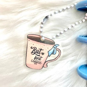 Coffee Cup Laminated Planner Charm Dangle Chain Planner Accessories Decorations