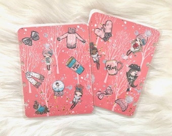 Winter Snow Girls Micro Happy Planner Covers Planner Accessories Decorations