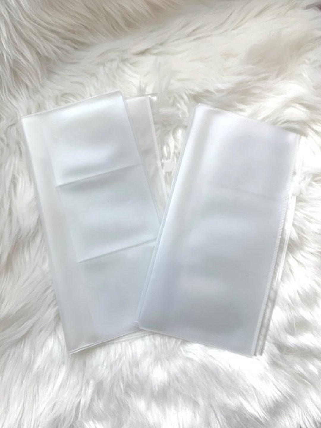 Travelers Notebook Dual Accessory Zipper Folder Pouch Pocket Holder Business Card Etsy