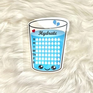 Kawaii Hydrate Water Intake Tracking Dashboard Micro Happy Planner Decorations Accessories Tools
