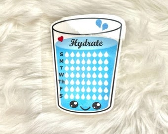 Kawaii Hydrate Water Intake Tracking Dashboard Micro Happy Planner Decorations Accessories Tools