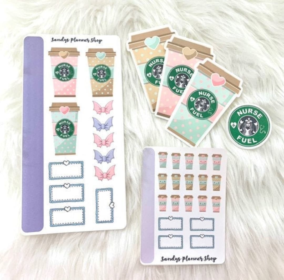 Nurse Coffee Micro Happy Planner Hobonichi Stickers Die Cuts Planner