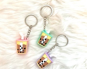 Boba Flavored Drink Keyring Keychain Planner Decorations Accessories