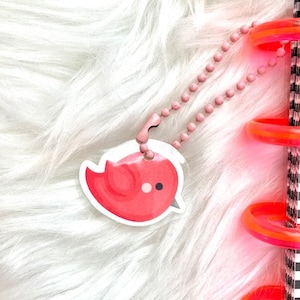 Cute Bird Laminated Planner Charm Dangle Chain Planner Accessories Decorations