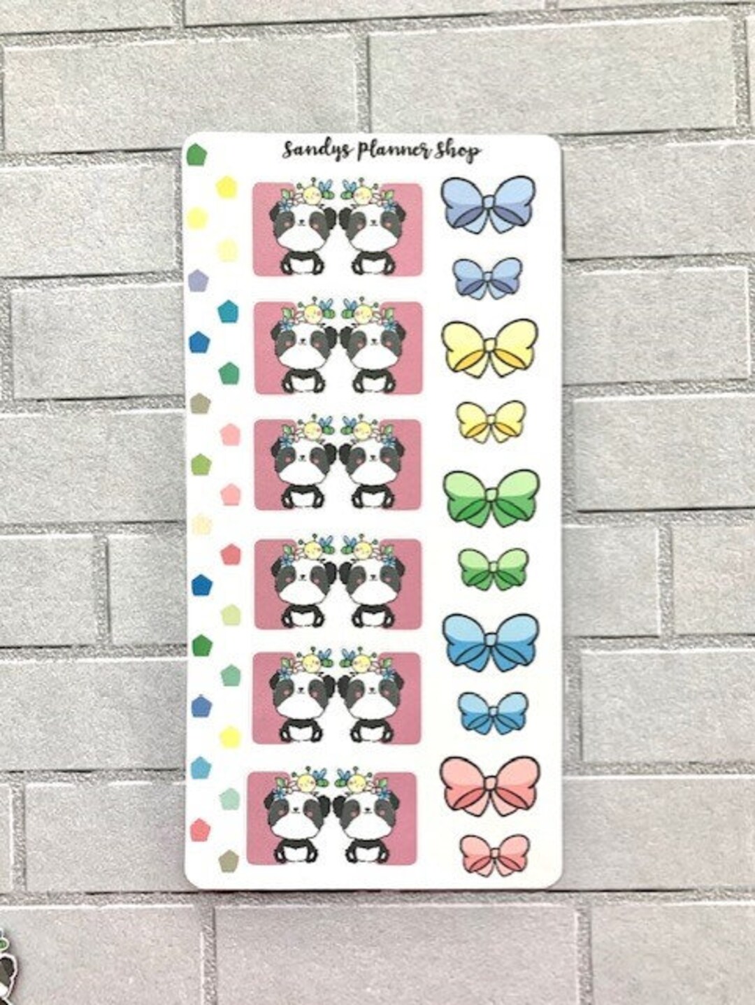 Panda Planner Tab Sticker Dividers Bow Stickers Planner Accessories ...