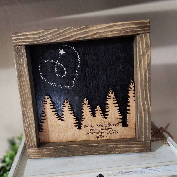 Memorial Gift / Sympathy / Sky Looks Different / Someone You Love / Loved One Framed Sign / Stars Look Different / Remembrance Gift Ornament