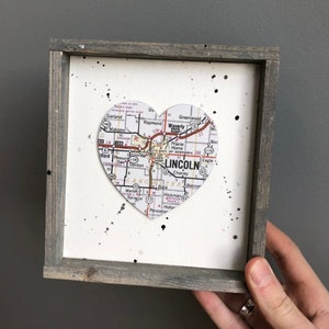 Lincoln Heart Sign, Heart Map Sign, Lincoln NE Sign, Lincoln NE Gift, Lincoln Nebraska map, University of Nebraska, Graduation gift