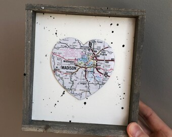 Madison Herzzeichen, Herzkarte Zeichen, Madison Geschenk, Madison WI Karte, Madison Wandkunst, Universität von Wisconsin Madison, Abschlussgeschenk