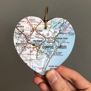 Corpus Christi Map Heart Ornament, Corpus Christi TX Ornament, Corpus Christi Texas Gift, Corpus Christi Map, Graduation gift