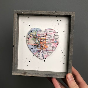 Signe de coeur de Buffalo, carte de coeur, signe de New York de Buffalo, cadeau de Buffalo NY, Université de Buffalo, État de Buffalo, cadeau de remise des diplômes