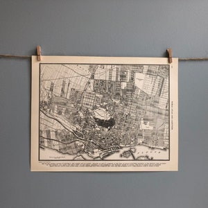 Carte de Montréal vintage, Art mural de la carte de Montréal Canada, Cadeau de Montréal, Carte de Montréal Québec, Décoration intérieure de Montréal