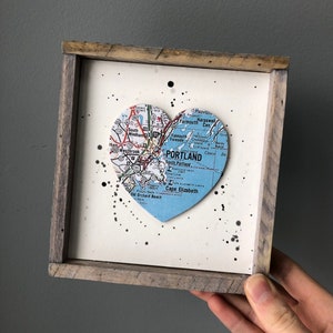 Portland Herzschild, Herzkarte Zeichen, Portland ME Zeichen, Portland Maine Geschenk, Portland Maine Karte, Abschlussgeschenk