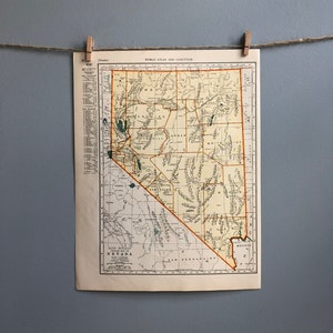 carte vintage du Nevada et du Nebraska, art mural de la carte du Nevada, cadeau de la carte du Nebraska, carte de l’État du Nevada, art mural de carte vintage, cadeau de carte vintage
