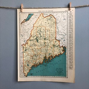 Vintage Maine und Maryland Karte, Maine Karte Wandkunst, Maryland Karte Geschenk, Maine State Karte, Vintage Karte Wandkunst, Vintage Karte Geschenk