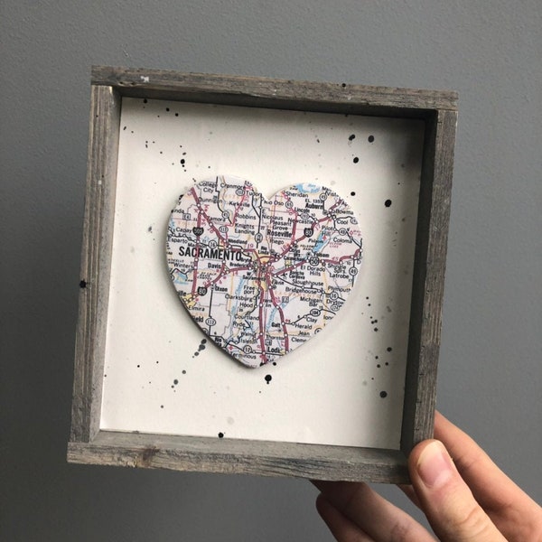 Sacramento Heart Sign, Heart Map Sign, Sacramento CA Sign, Sacramento CA Gift, Sacramento Map, California State University, Graduation gift