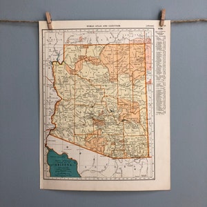 Vintage Karte von Arizona und Arkansas, Arizona Karte Wandkunst, Arizona Karte Geschenk, Arkansas Karte Geschenk, Vintage Karte Wandkunst, Vintage Karte Geschenk