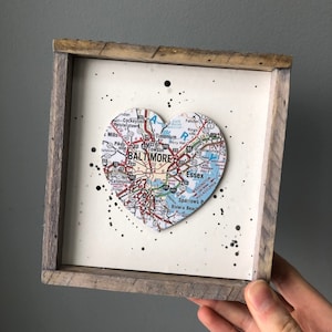 Baltimore Heart Zeichen, Herzkarte Zeichen, Baltimore Maryland Geschenk, Baltimore MD Karte, Universität von Maryland, Johns Hopkins, Abschlussgeschenk