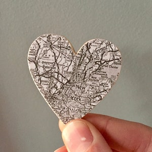New York City Map Heart Magnet, NYC gift, NYC Map, New York University, Columbia University, NYU, Cadeau de fin d’études