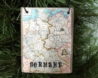 Germany Ornament, Germany Map, Map Ornament, Travel Gift, Personalized Christmas Ornament