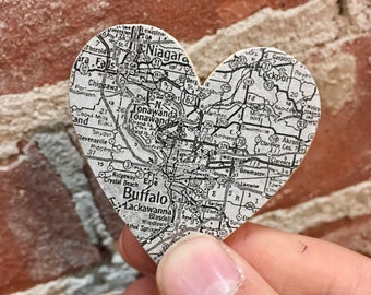 Buffalo Map Heart Magnet, Buffalo NY gift, Buffalo NY magnet, heart magnet, Graduation Gift, Buffalo New York, University at Buffalo