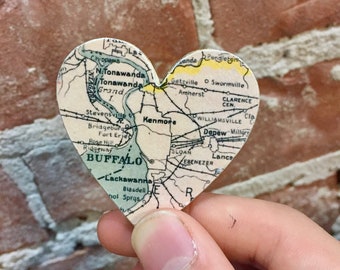 Buffalo Map Heart Magnet, Buffalo NY gift, Buffalo NY magnet, Heart magnet, Graduation gift, University at Buffalo, Buff State, New York