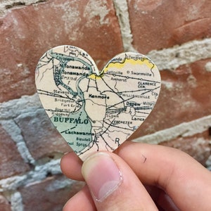 Buffalo Map Heart Magnet, Buffalo NY gift, Buffalo NY magnet, Heart magnet, Graduation gift, University at Buffalo, Buff State, New York